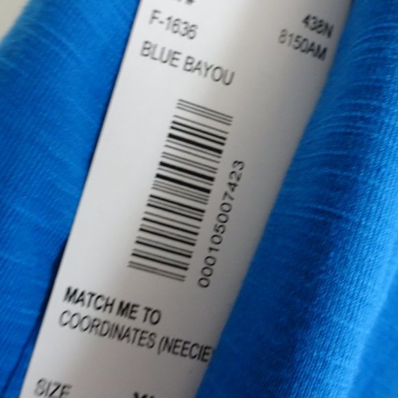 N Touch Women's Size XL Royal Blue Knit Top-NWT-Plus Size-L. Sleeve - Picture 5 of 7